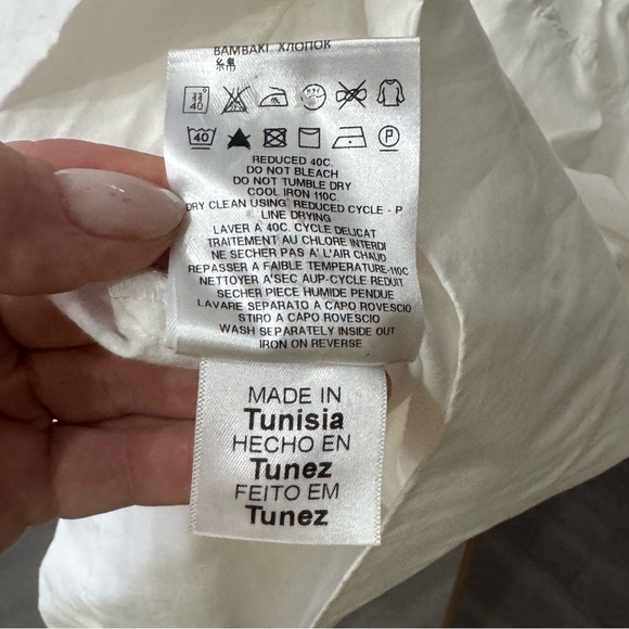 See by Chloé White Cotton Dress with Puff Sleeves Size 6-8 US / 40 FR - Picture 9 of 13